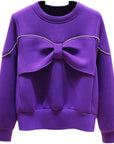 Fashionable Diamond Bow Sweater