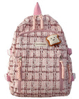 Casual Bag Special-interest Design Student Schoolbag Corduroy Plaid Large Capacity Travel Backpack