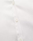 Women's Fashionable White Cotton And Linen Shirt