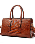 Women's Fashion Retro Crocodile Pattern All-match Shoulder Messenger Bag