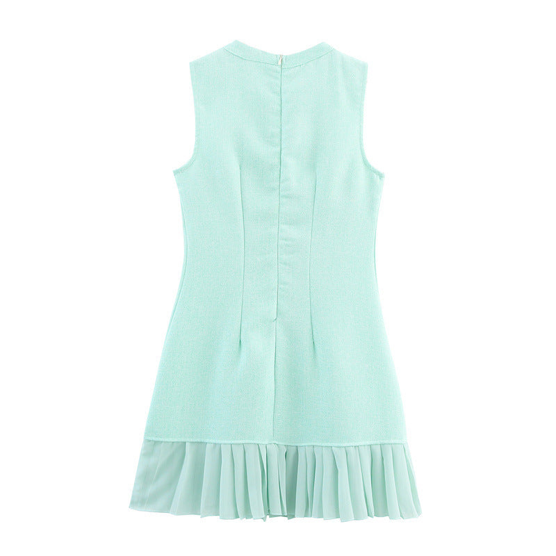 Sleeveless Pleated Dress