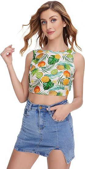 Bohemian Sleeveless Backless Lace-up Cropped Tank Top