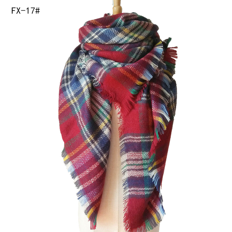 European And American Autumn And Winter Plus-sized Double-sided Qicaigei Scarf Women's Shawl