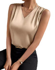 Women's Satin Temperament Commute Vest Bottoming Top