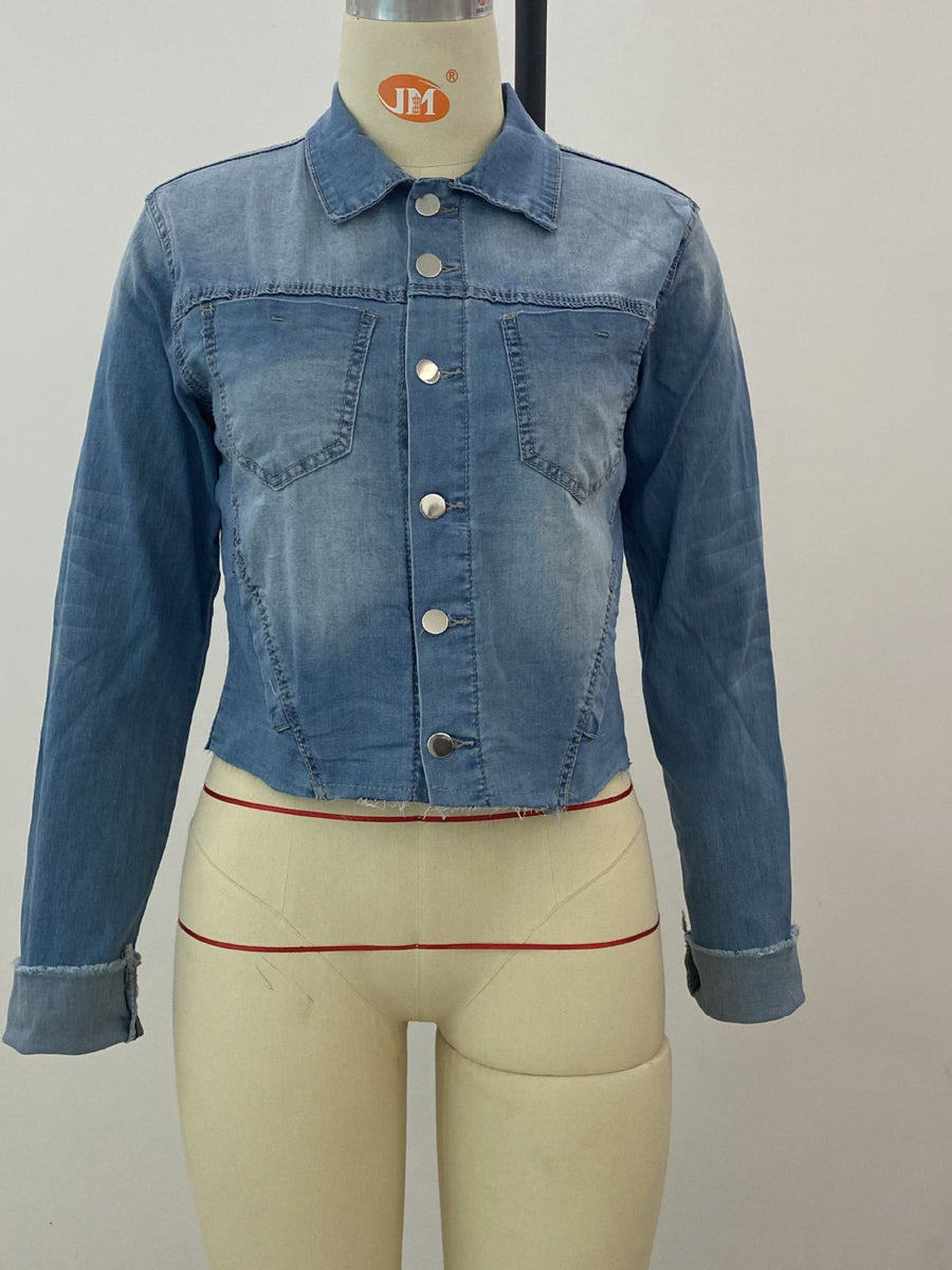 Stretch Denim Jacket Women Slim Short Jacket