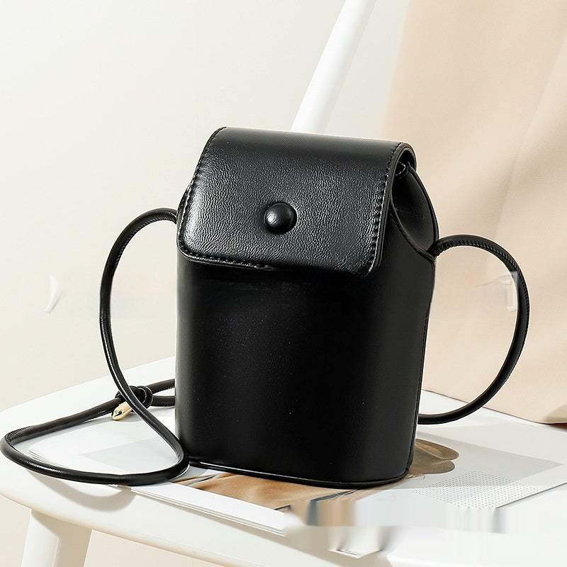 Korean PU Mobile Phone Bag Retro Women's Bucket Bag