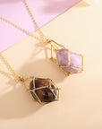 Spring 2023 New Natural Energy Crystal Pendant Ins Niche Design Valentine's Day Bag Bag Peace Necklace