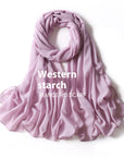 Pure Color Pearl Chiffon Scarf Headcloth Veil Chiffon Scarf