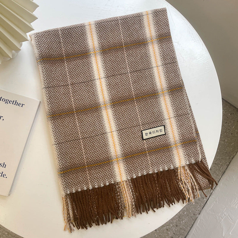 Women's Korean-style Autumn And Winter Plaid Scarf