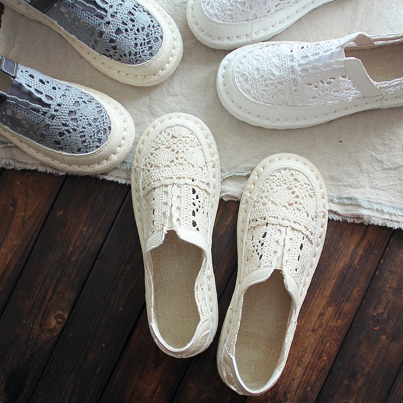 Cotton And Linen Art Summer Retro Super Soft Bottom Breathable Mesh Shoes