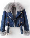 Detachable Fur Denim Jacket