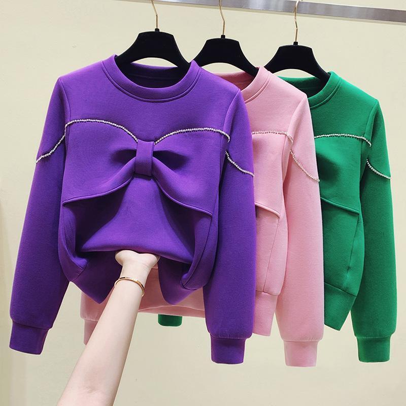 Fashionable Diamond Bow Sweater