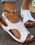 New Summer Wedges Sandals With Elastic Band Design Casual Fish Mouth Shoes For Women