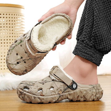 Cotton Fleece-lined Thick-soled Slippers