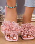 Fashion Flower Flat Slippers For Women