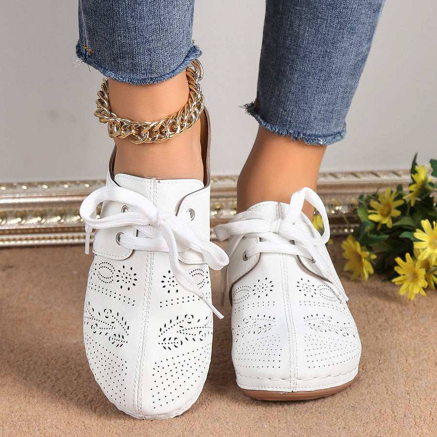 Summer Baotou Lace-up Slippers Outdoor Hollow Out Wedges Slippers For Women Sports Shoes