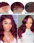 European And American New Wine Red Mid-length Curly Hair