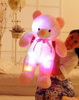 Creative Light Up LED Teddy Bear Stuffed Animals Plush Toy Colorful Glowing Christmas Gift For Kids Pillow