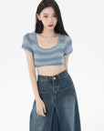 High Waist Slim Straight Pocket Jeans