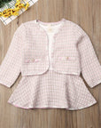 Long-sleeved Dresses Two-piece Children's Baby Small Incense Wind Suit