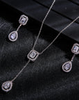 925 Silver Needle European Style Fashionable Exquisite Micro Inlaid Zircon Water Drop Necklace