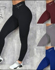 Waist Letter Printed Leggings Hip Lifting Stretch