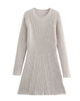 Solid Ribbed Knitted Dress