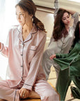 Long sleeve trousers women's pajamas two piece suit