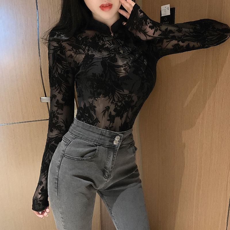 Chinese Style Retro Sexy Lace Top Women