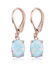 Four-claw Oval Opal Earrings European And American Ornament