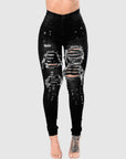 Women's Ripped Denim Washed Denim Pants