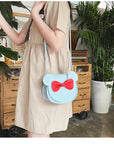 Cute And Adorable Bowknot Soft Girl Student Children's Small Bag Pu Female