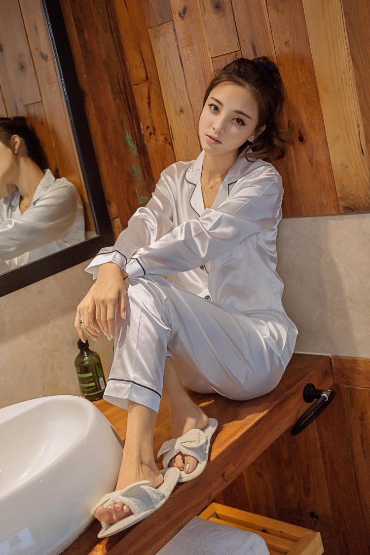 Long sleeve trousers women's pajamas two piece suit