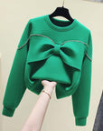 Fashionable Diamond Bow Sweater