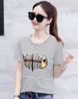 Striped short sleeve t-shirt for women