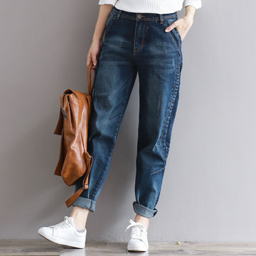 Loose jeans women's pants feet trousers