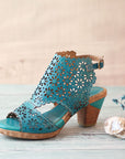 Original Handmade High-Heeled Suede Sandals Women