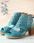 Original Handmade High-Heeled Suede Sandals Women