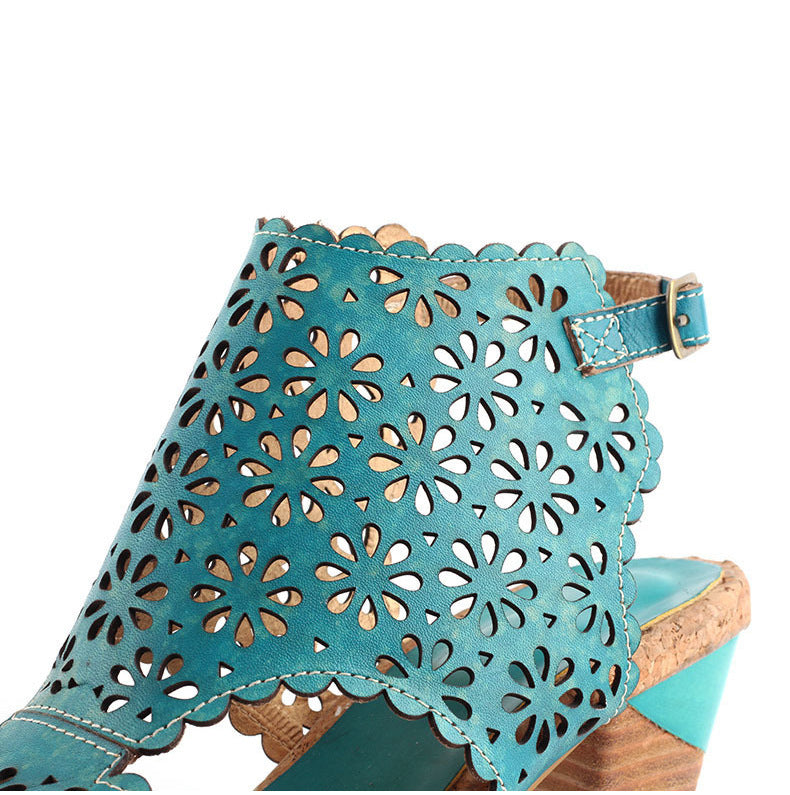 Original Handmade High-Heeled Suede Sandals Women