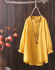 Plus Size Women's Fat m200 kg Spring Dress New Ladies Loose Large Literary Retro Three-quarter Sleeve Shirt