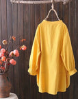 Plus Size Women's Fat m200 kg Spring Dress New Ladies Loose Large Literary Retro Three-quarter Sleeve Shirt