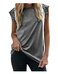 Temperament Commuter Leopard Short Sleeve Printed Women