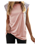 Temperament Commuter Leopard Short Sleeve Printed Women