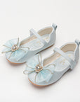 Spring New Girls' Single Shoes Cute Bow Rhinestone Soft Sole Flat Shoes