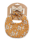 Linen Cotton Solid Color Printing Children Double-Sided Bib Bib Baby Saliva Pocket