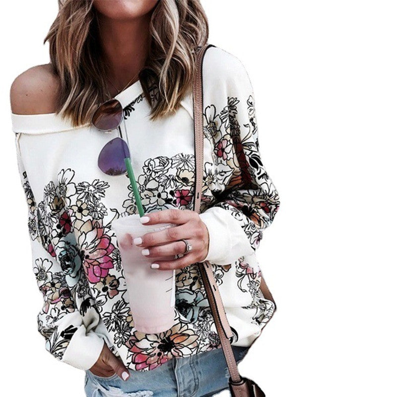 Printed Long Sleeve Sweatshirt Jacket Women