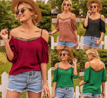 Cross-border Summer Amazon Independent Station New Sexy Camisole Lace Hollow Camisole Top Women