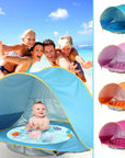 Baby Beach Tent Kids Outdoor Camping Easy Fold Up Waterproof  Up Sun Awning Tent UV-protecting