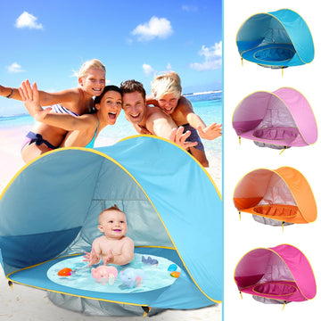 Baby Beach Tent Kids Outdoor Camping Easy Fold Up Waterproof  Up Sun Awning Tent UV-protecting