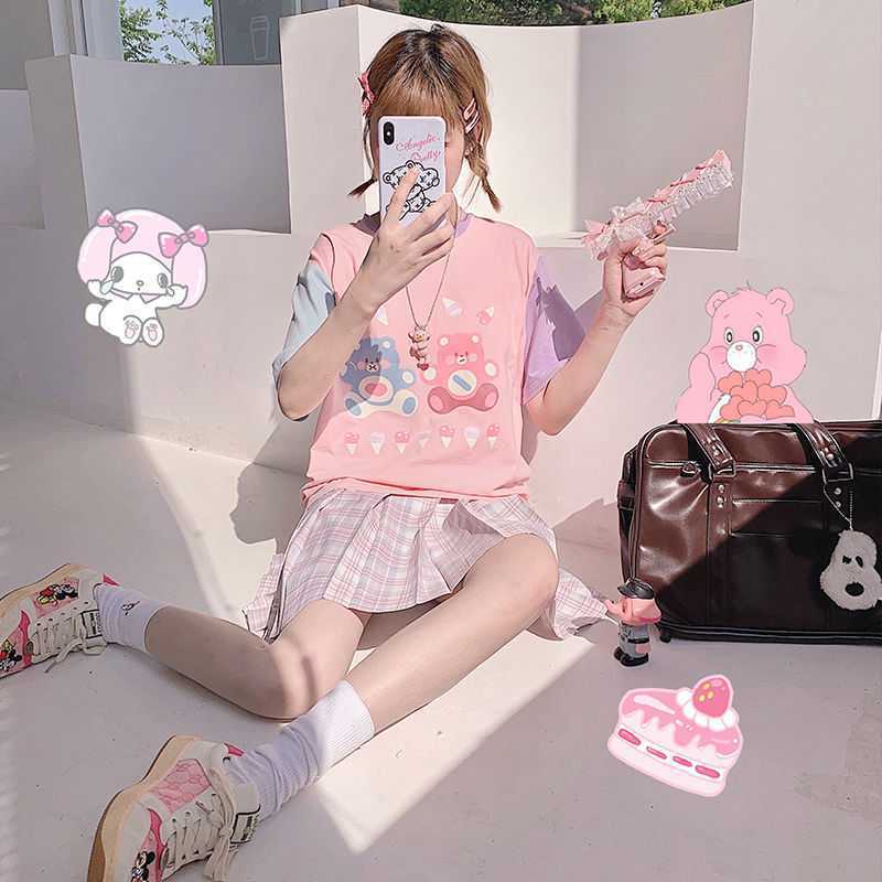 Ice Cream Bear Loose Short Sleeve Women